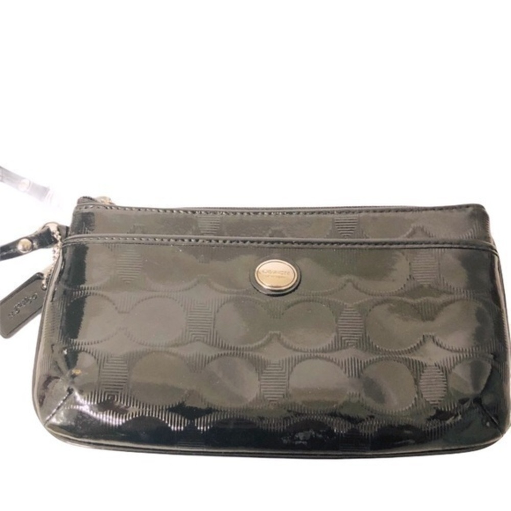 COACH F52078 Peyton C Embossed Wristlet Black